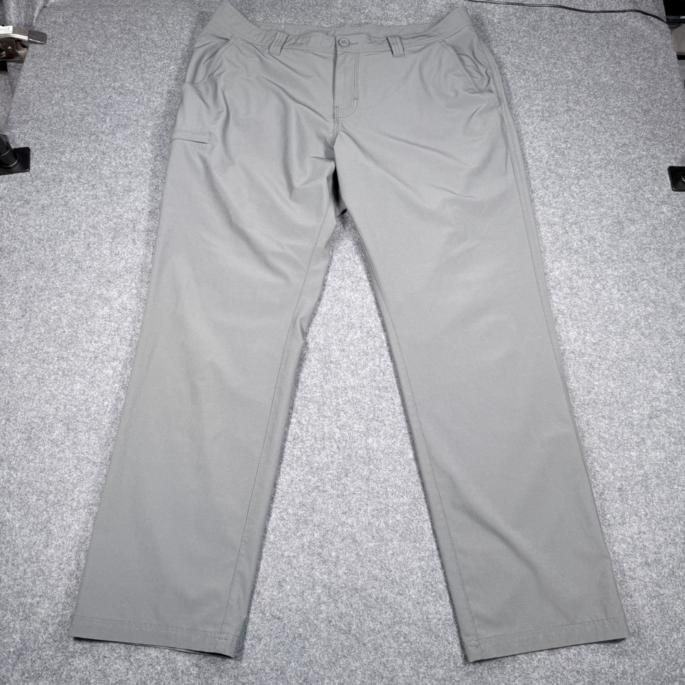 Columbia Mens 40x32 Omni-Shield Gray Straight Leg Hiking Pants AM8655